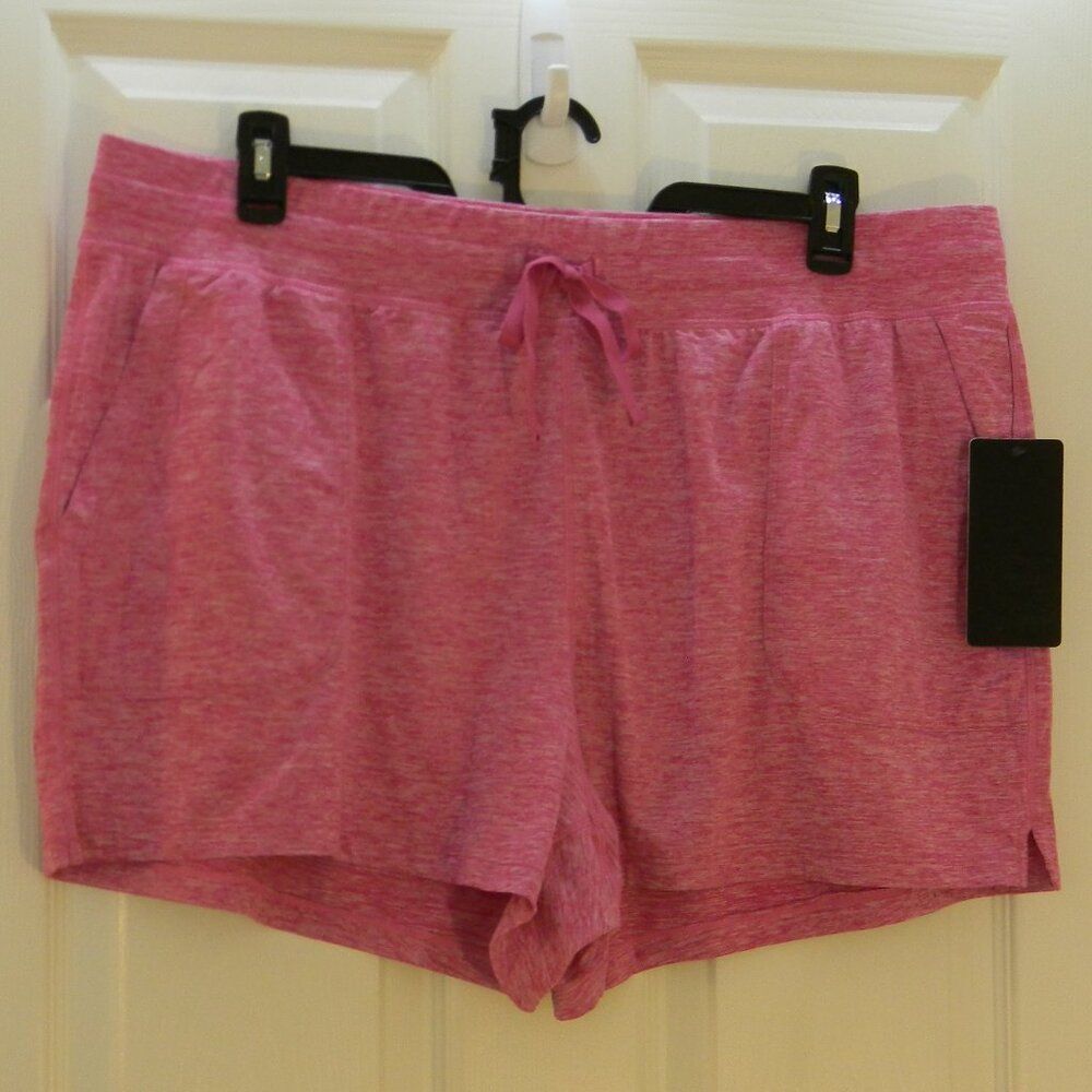 90 Degree by Reflex Pink Spacedye Lounge Shorts Drawstring Pockets Stretch NWT